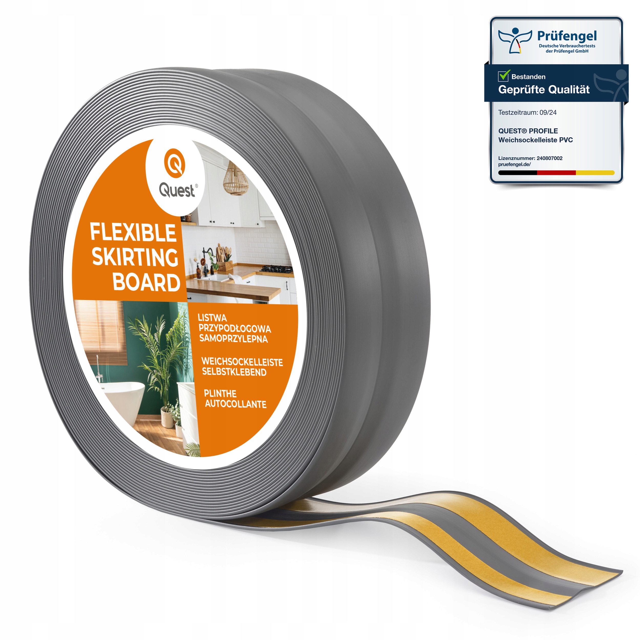 Samolepiaca podlahová lišta Pvc 32x23 mm Grafit 25 m