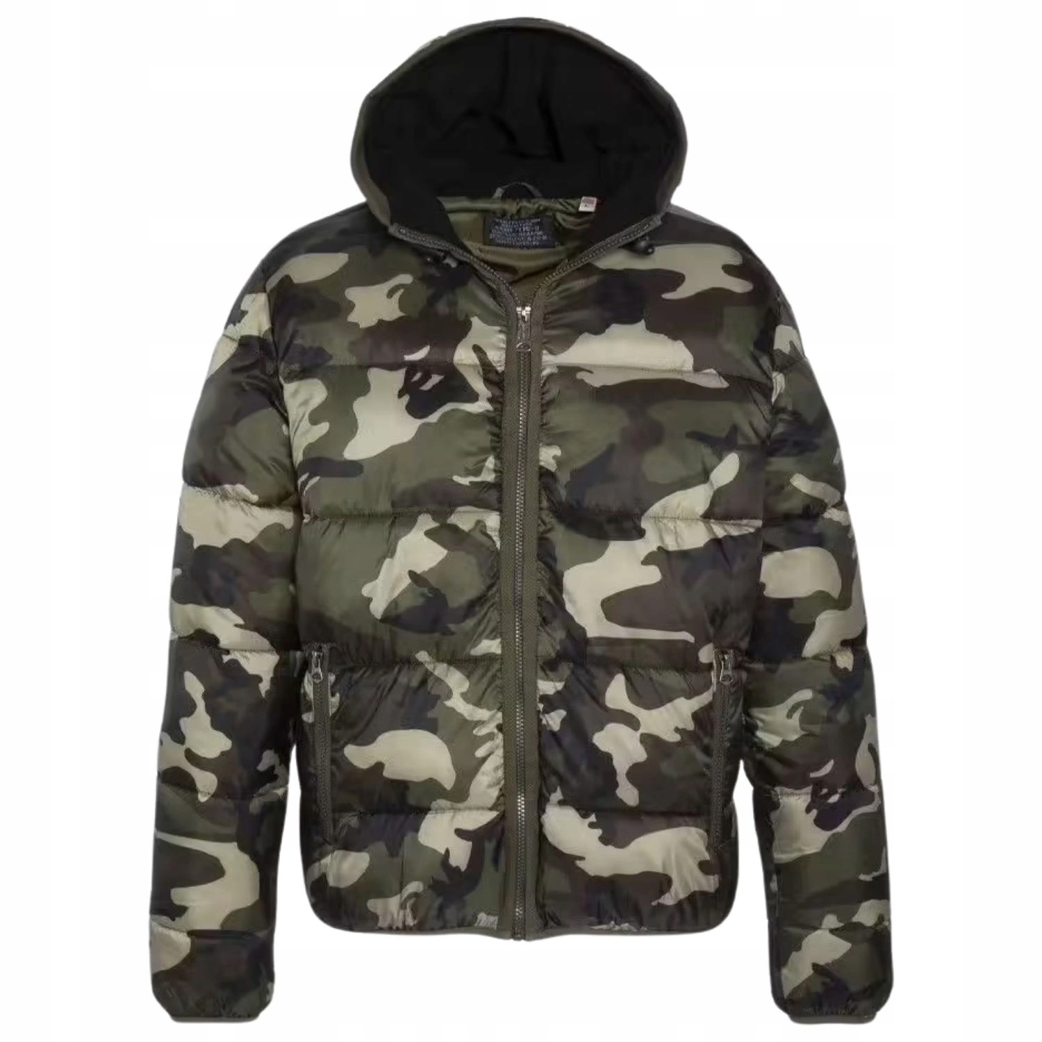 Pánská zimní bunda Schott Eliot, maskáčový lehká péřová, s kapucí vel. S