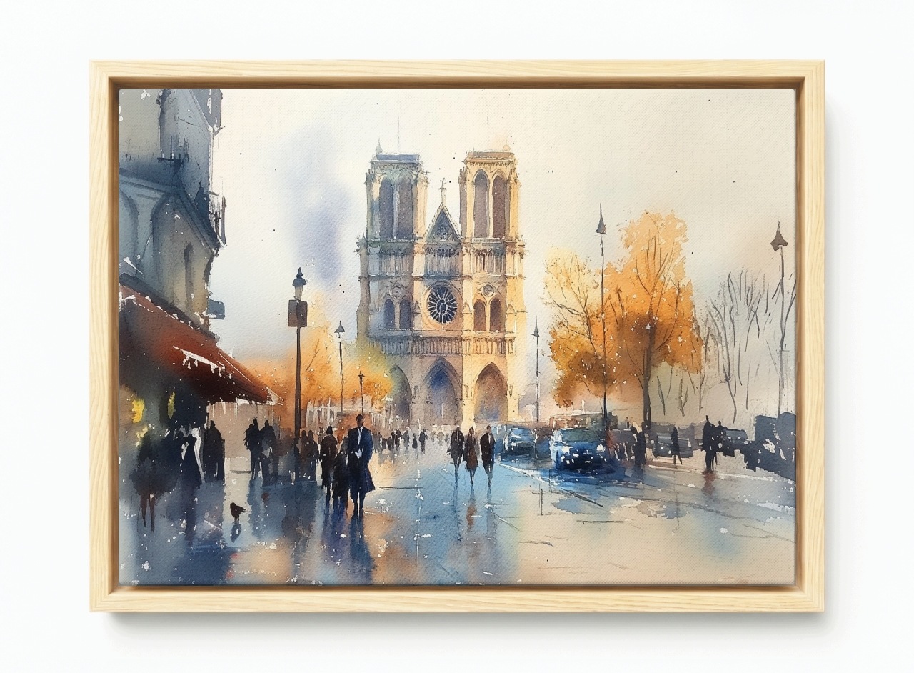 Obraz Rama American Box Architektura Město Paříž Katedrála Notre Dame 120x80