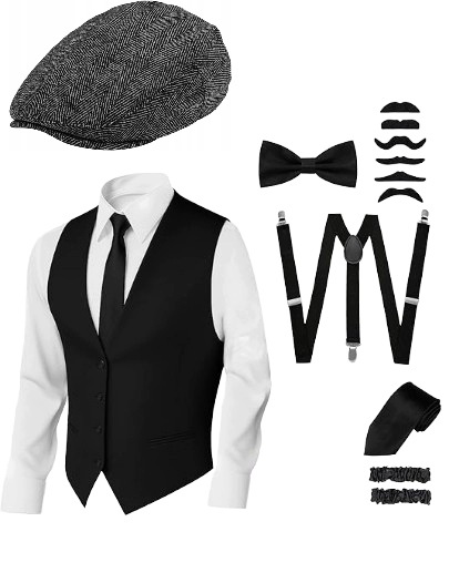 Pánské doplňky ve stylu 20. let, kostým Peaky Blindersové, kostým mafie