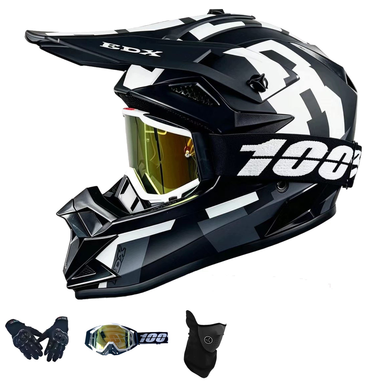 Helma Na Elektrickou Koloběžku Cross Enduro Quad Bmx Helma Brýle Rukavice M