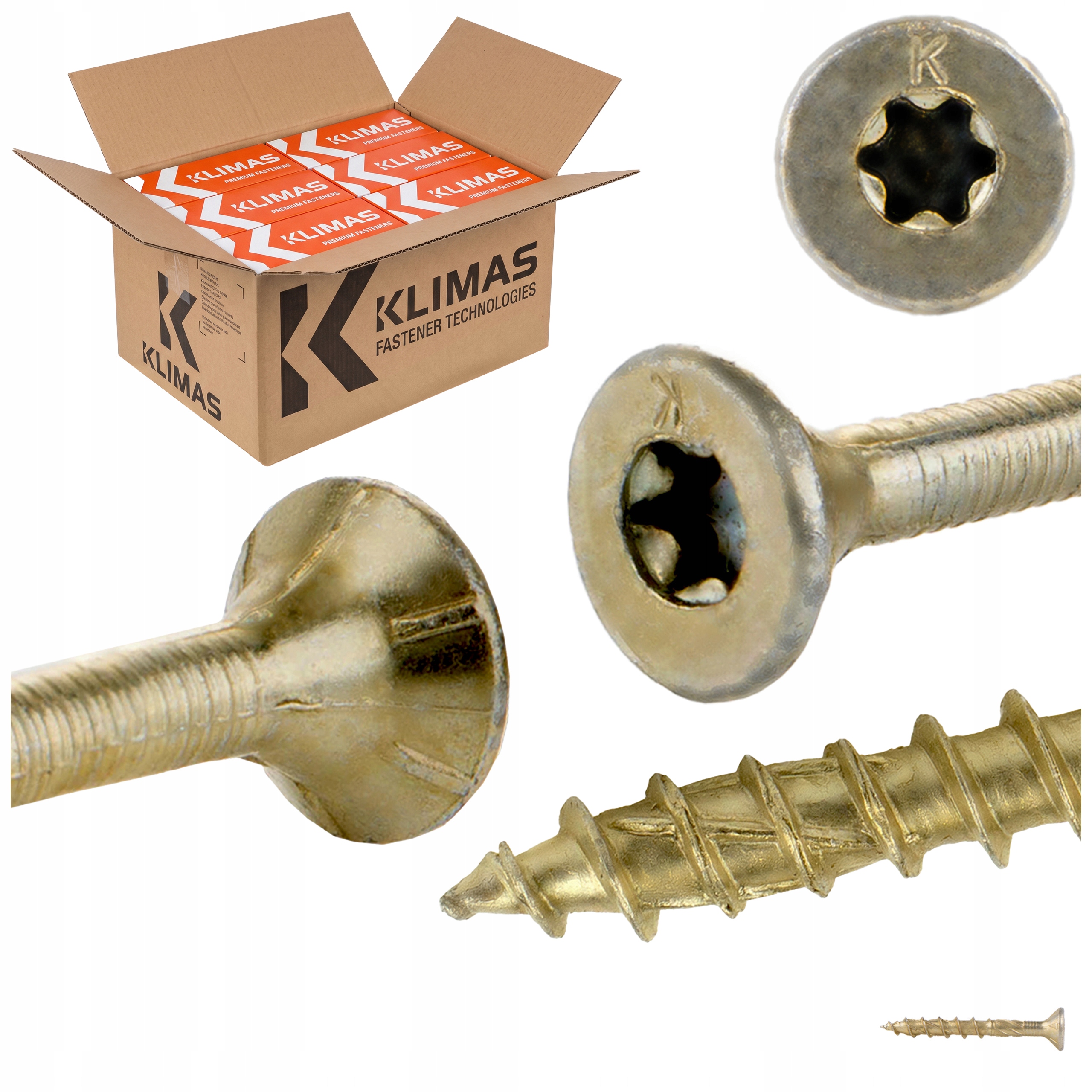 Skrutky do dreva Torx 6x50 mm 2400 ks kužeľové tesárske Klimas Wkcs