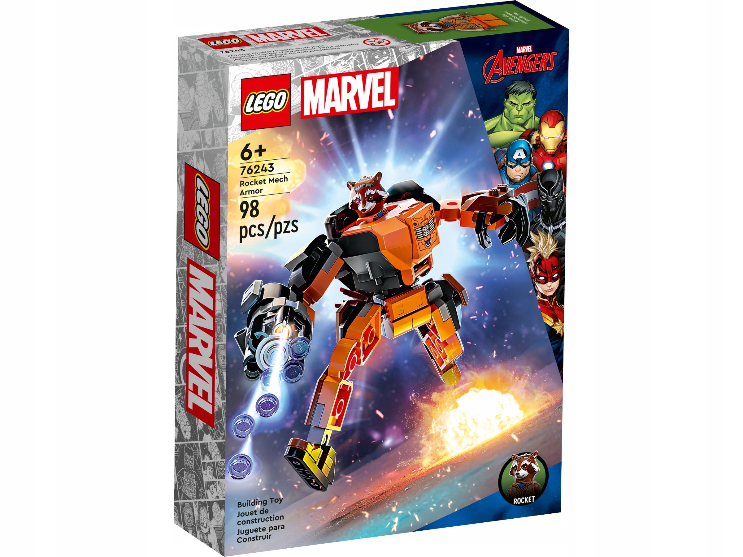 stavebnice Lego Marvel Heroes 76243 Robotická zbroj Rocketa