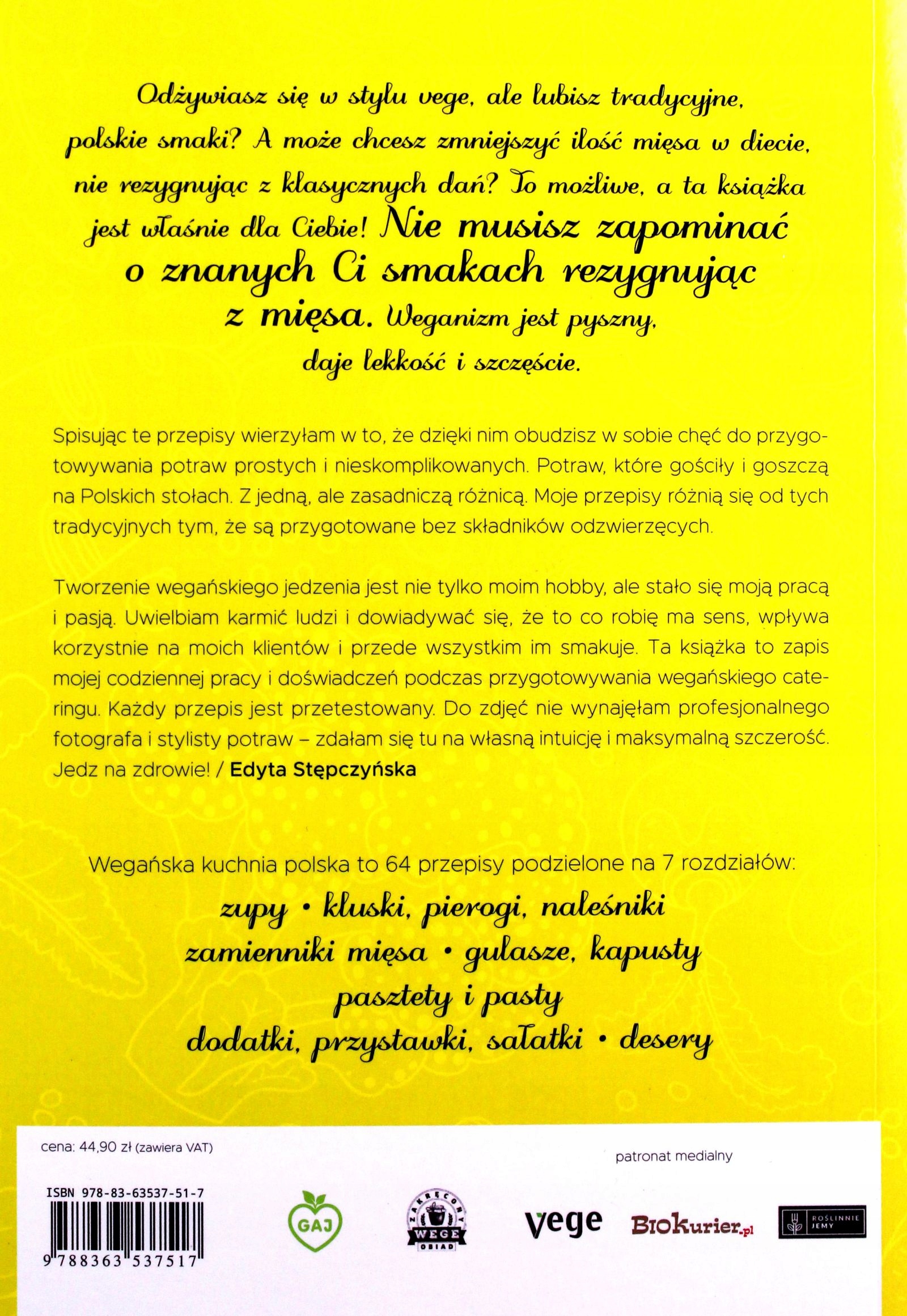 WEGAŃSKA KUCHNIA POLSKA - Edyta Stępczyńska [KSIĄŻKA] Stan opakowania oryginalne