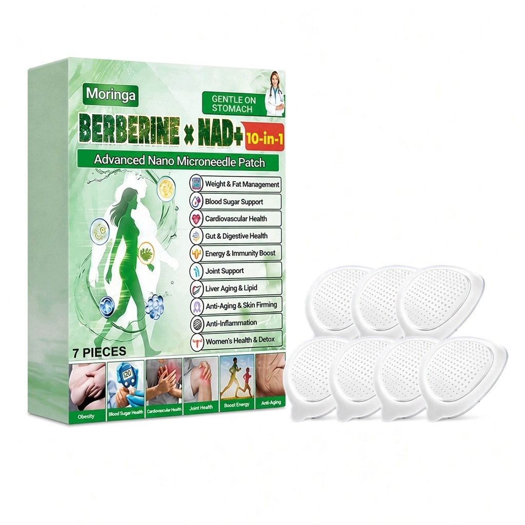 Náplasti berberin Nad+ Moringa 10v1 nano microneedle 7 kusů patch sada