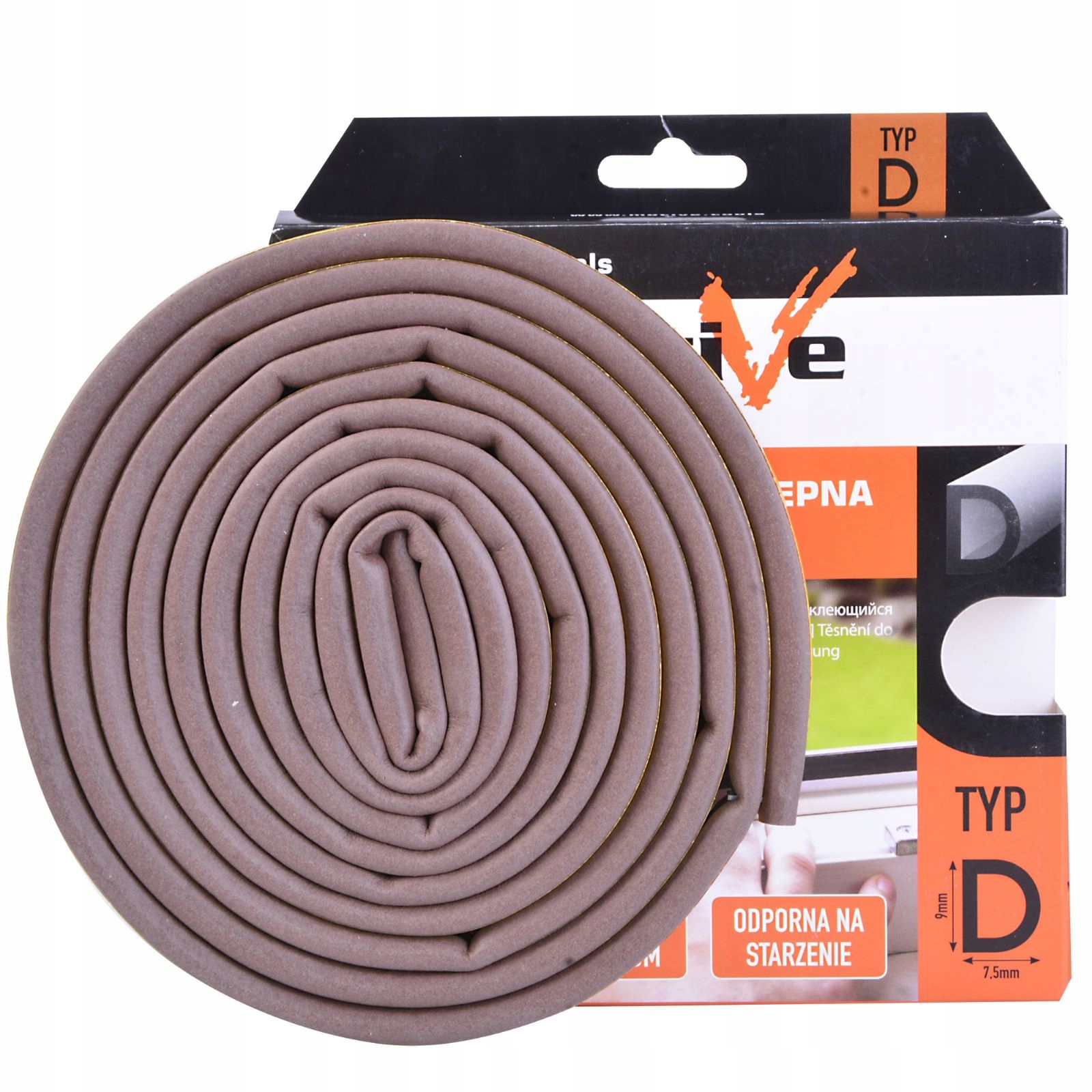 MOTIVE USZCZELKA SAMOPRZYLEPNA TYP D 6M BRĄZOWA