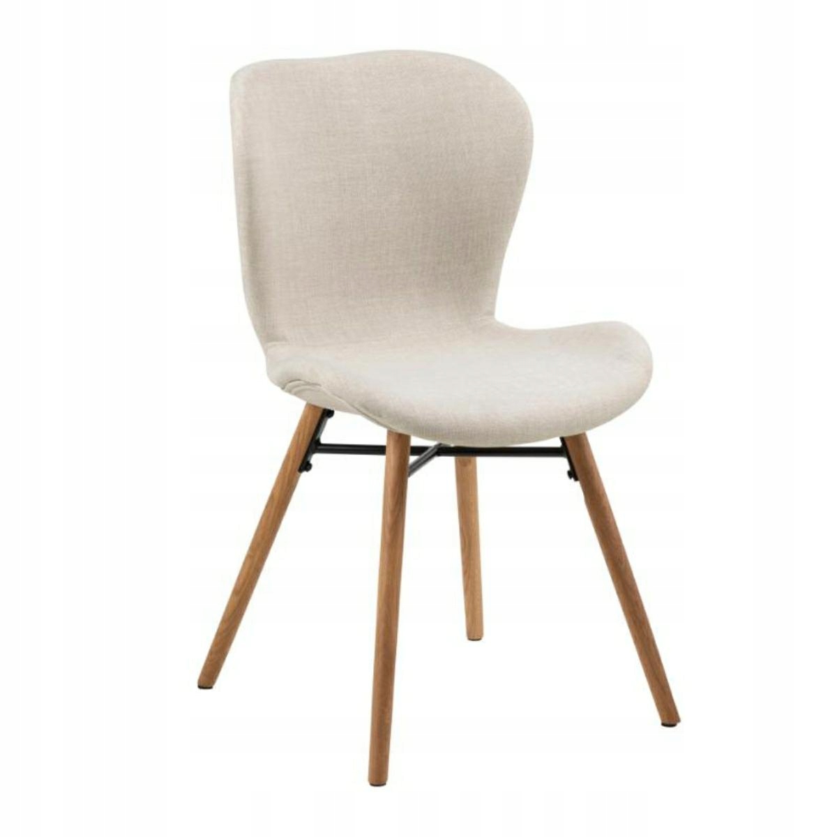 Kuchynská stolička do jedálne s čalúnenými dubovými nohami Batilda, béžová