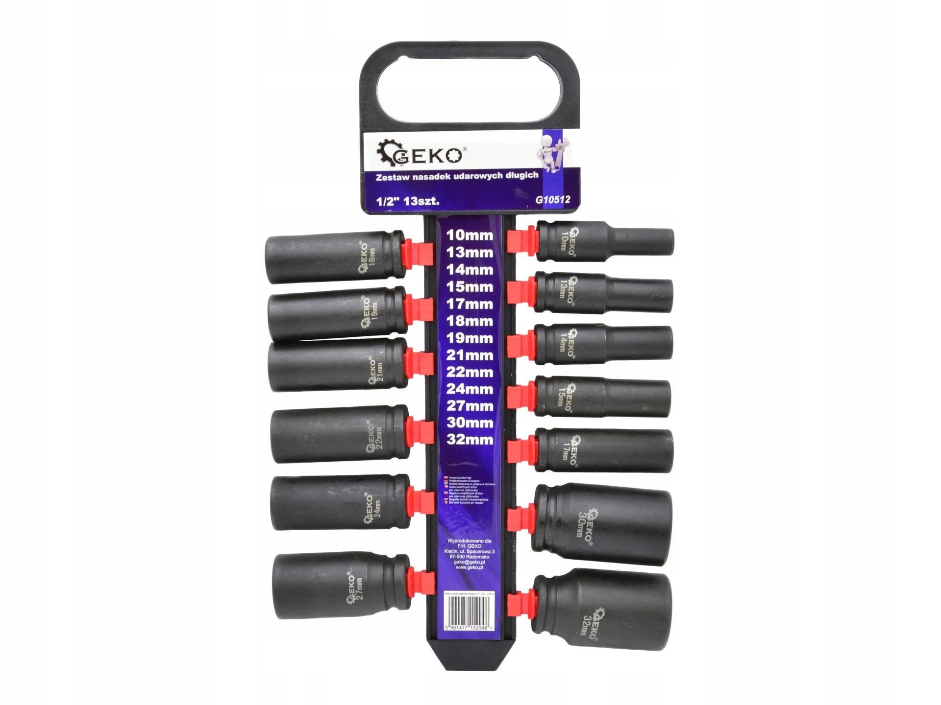 NASADKI UDAROWE DŁUGIE ZESTAW 1/2 10-32mm G10512 Typ 6-kątna