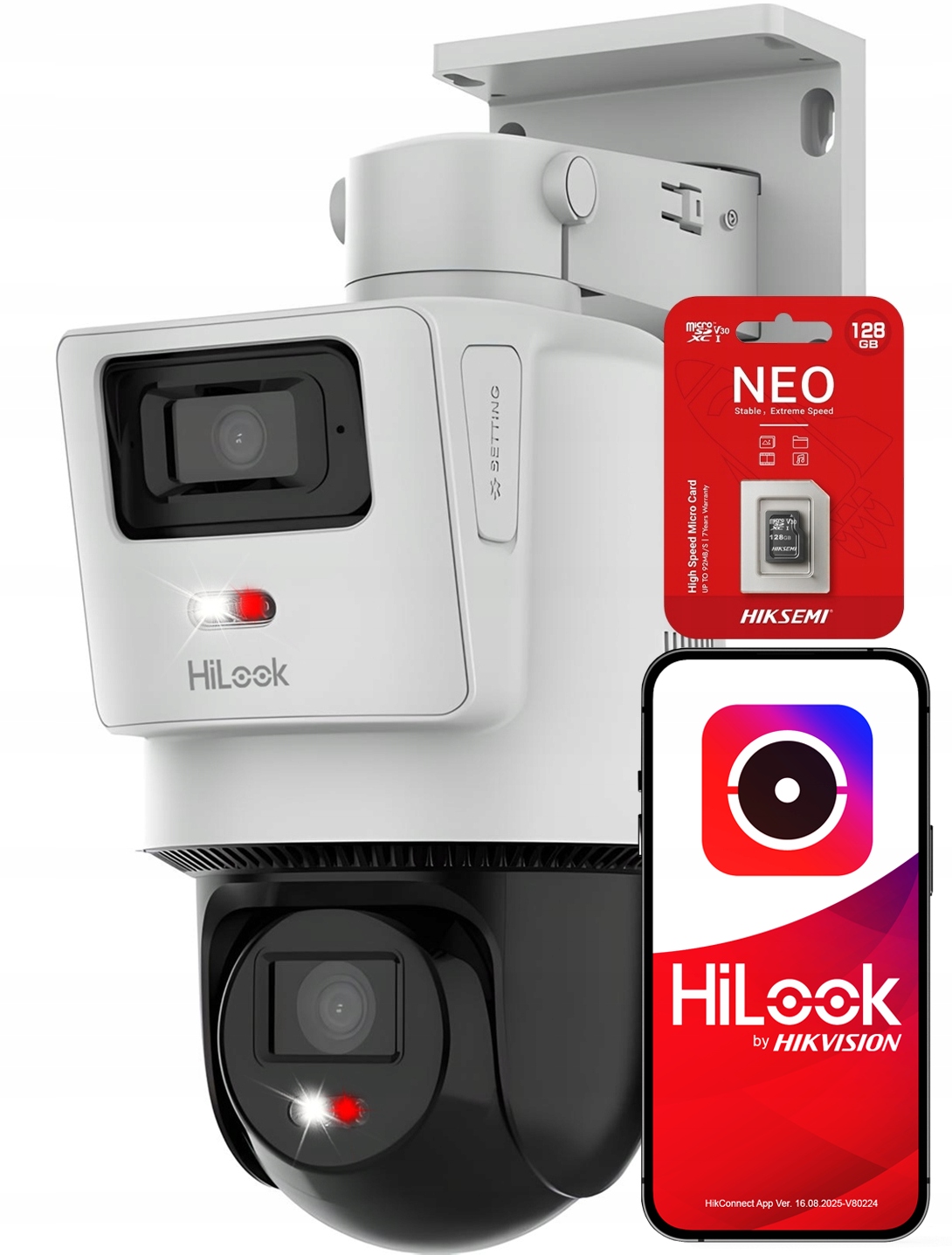 Vonkajšia otočná kamera TandemVu PTZ-D4 4MP 128Gb HiLook od spoločnosti Hikvision