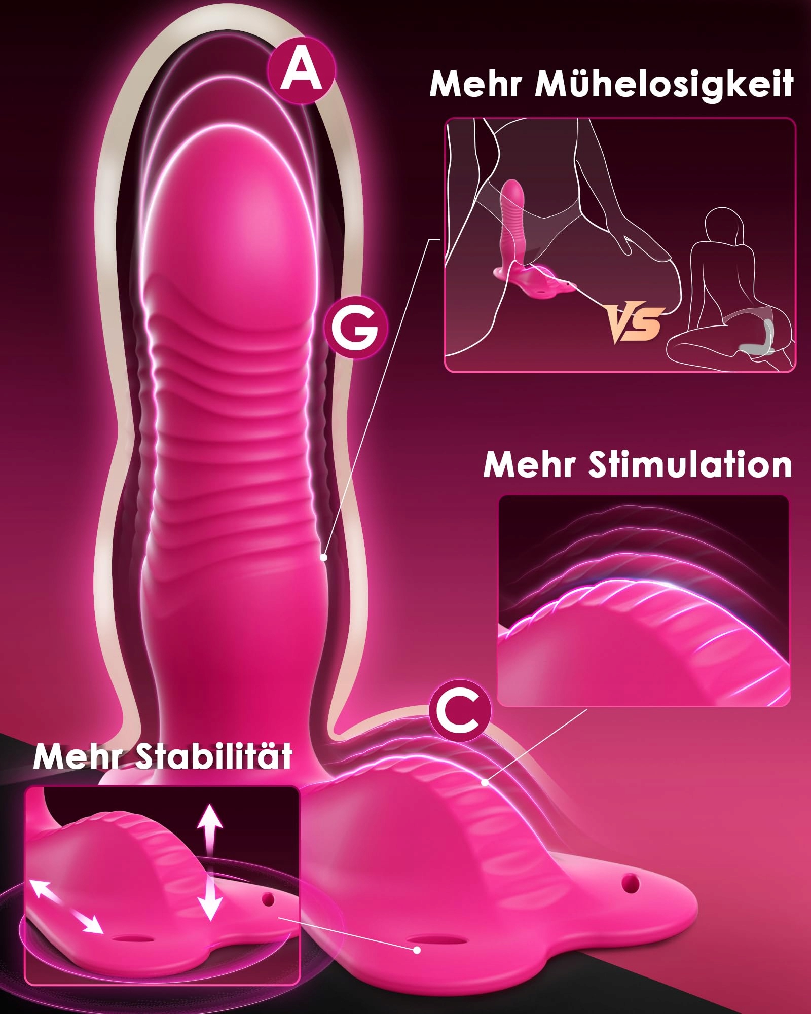 CACUOLA Wibrator Dildo Z Funkcją Pchnięcia I Tarcia Dla Kobiet Z Pilotem — miniatura 3