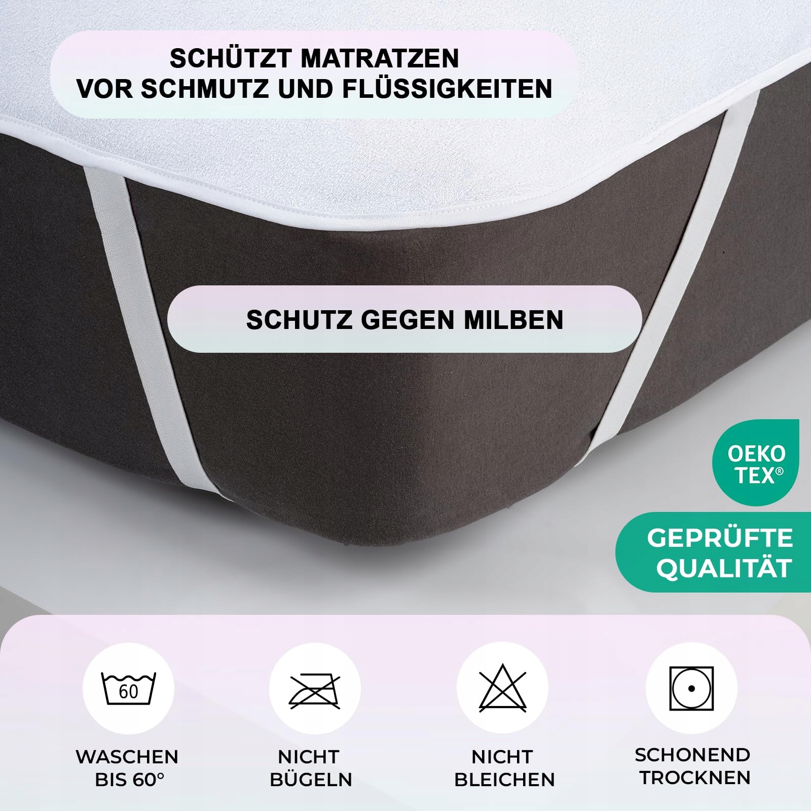 BUYMAX Ochraniacz Na Materac 100x200cm Wodoodporny Zestaw 2 Sztuki Oeko-Tex — miniatura 5