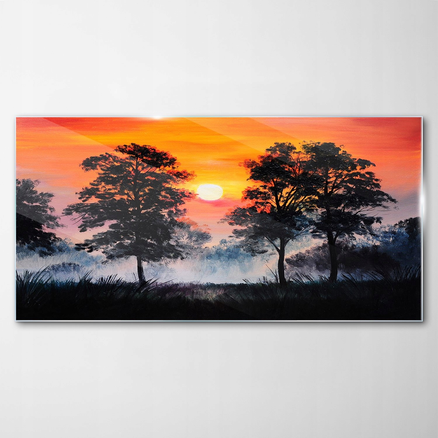 

Hartowany Obraz Szklany Zachód Słońca Mgła 120x60