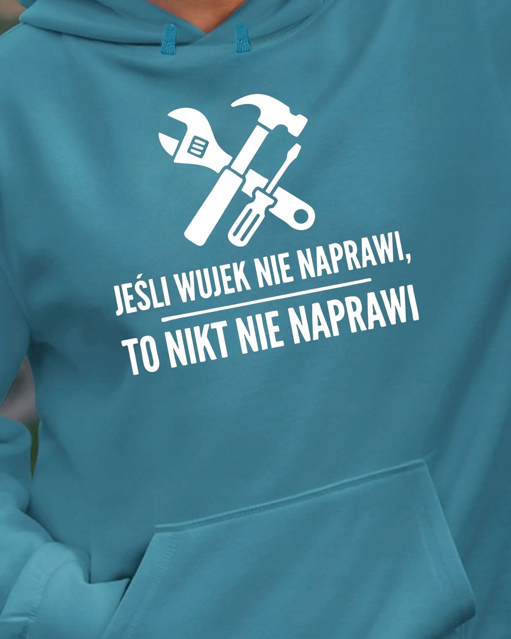 Mikina s kapucí Dárek pro strýčka Oprava Modrá XXL