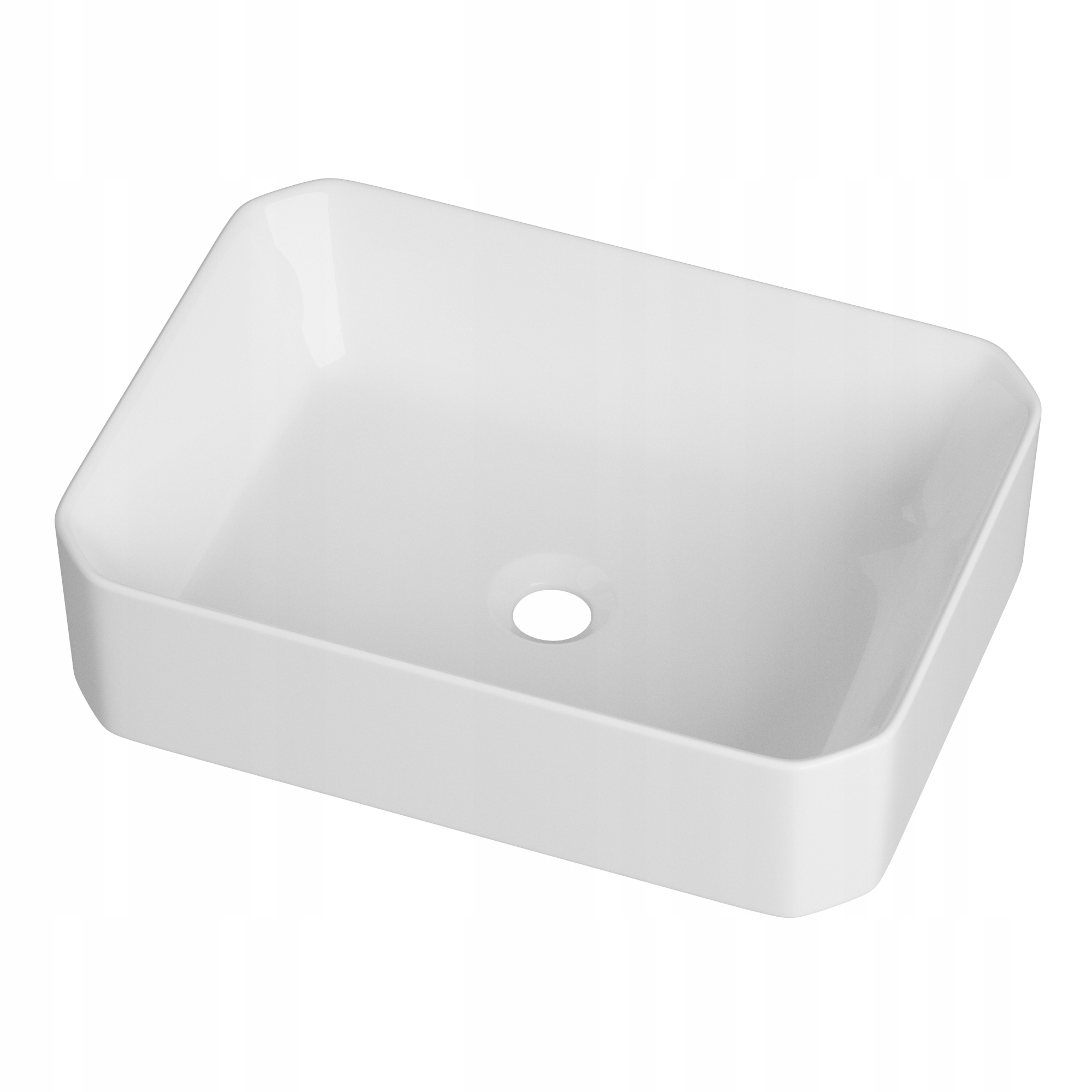 Biela Umývadlo Rado Na Dosku Obdĺžniková Keramická Kúpeľňová 50x36,5