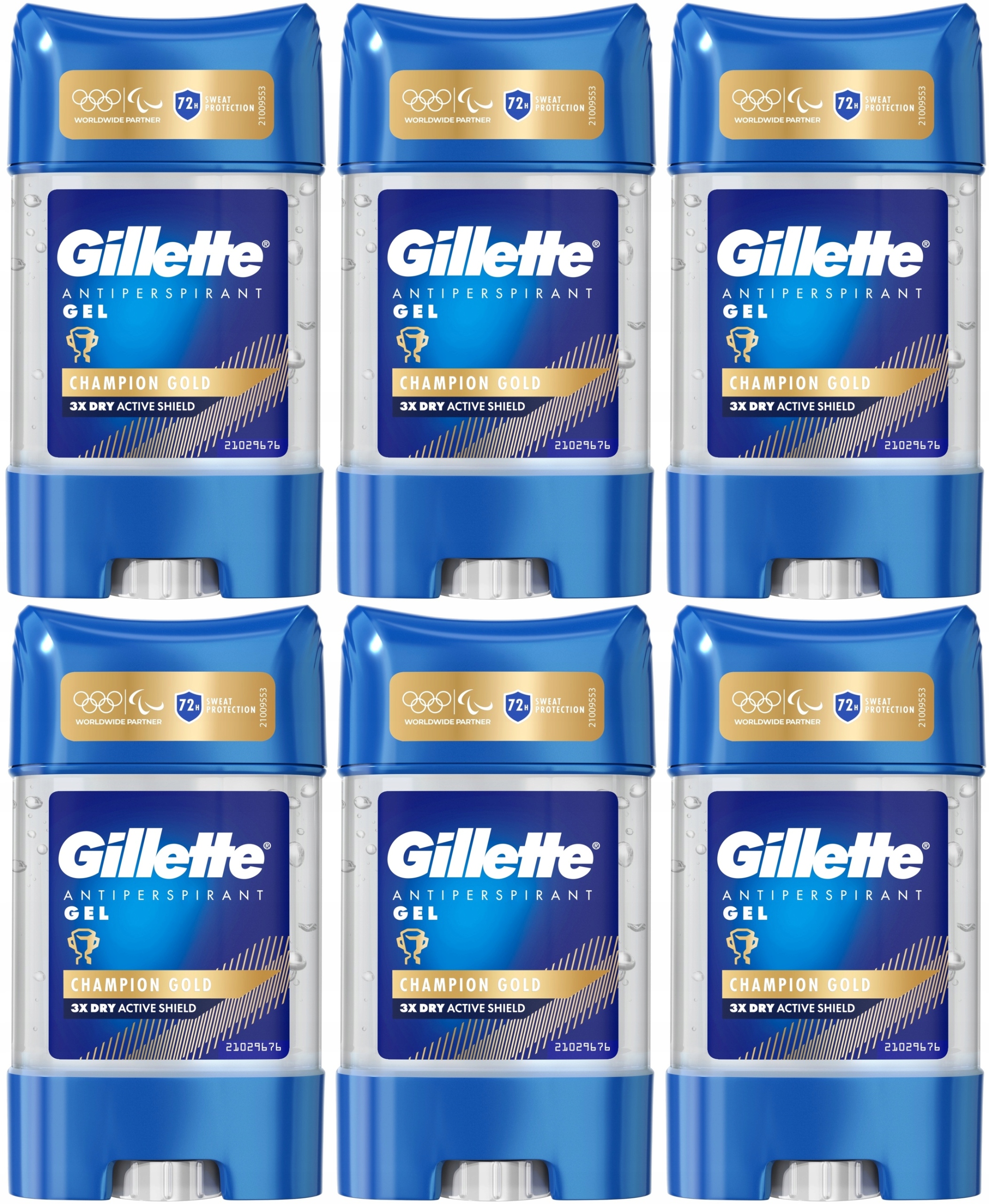 Gillette Champion Gold Antiperspirant a deodorant pro muže 6 x 70 ml