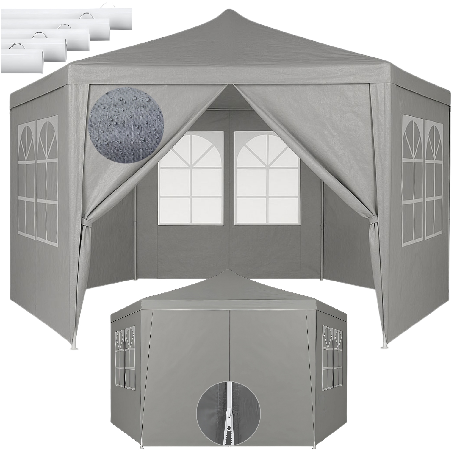 Pawilon Ogrodowy 4x4 Altana Z Oknami Na Ogród Taras 6 Okien Metalowy Stelaż