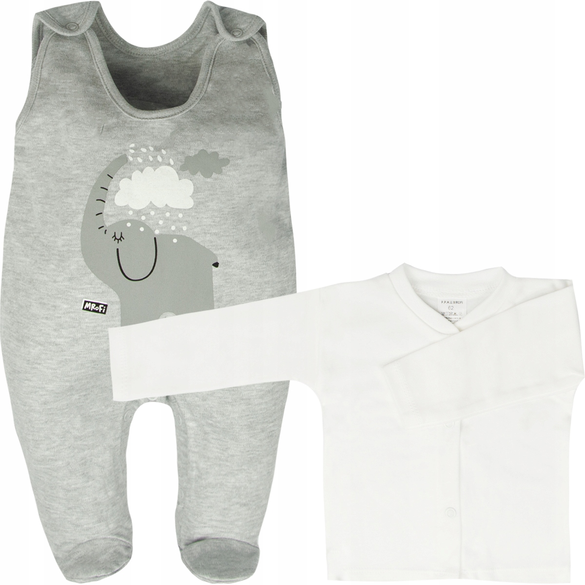 

Komplet dla dziecka Śpiochy + Kaftanik słonik 68