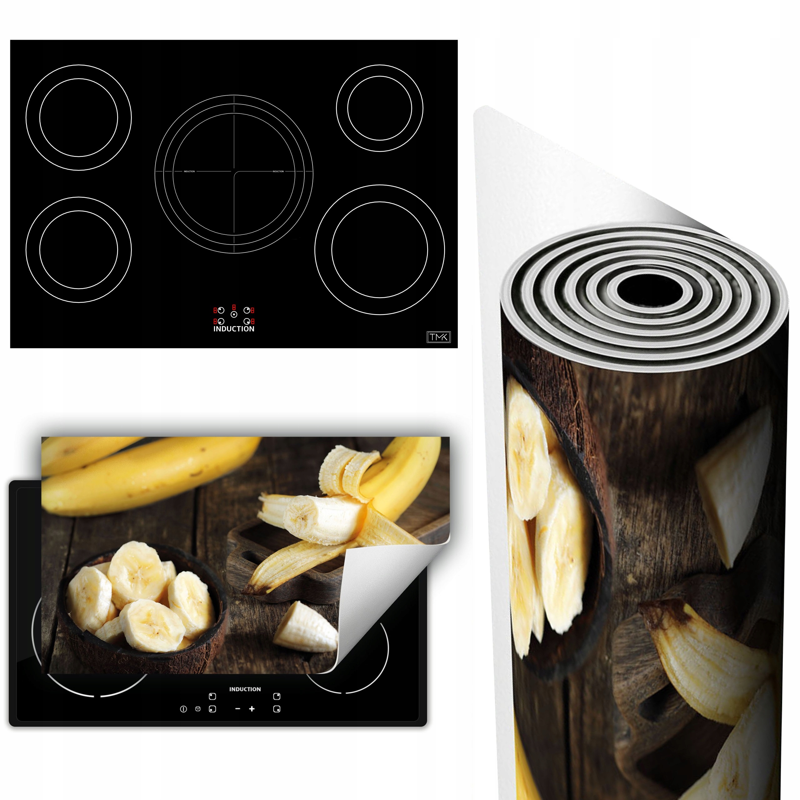 Vinylová Podložka Ochrana Sporáku Desky 90x52 Banány dřevo