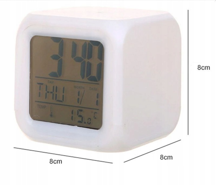 BUDZIK ZEGAREK KAMELEON dla dzieci ZMIENIA KOLORY GRATIS Kredki dla DZIECI Typ budzik