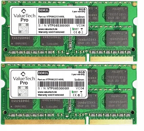 

Pamięć Ram 16GB (2X8GB) 1600MHZ PC3L 1,35V DDR3L