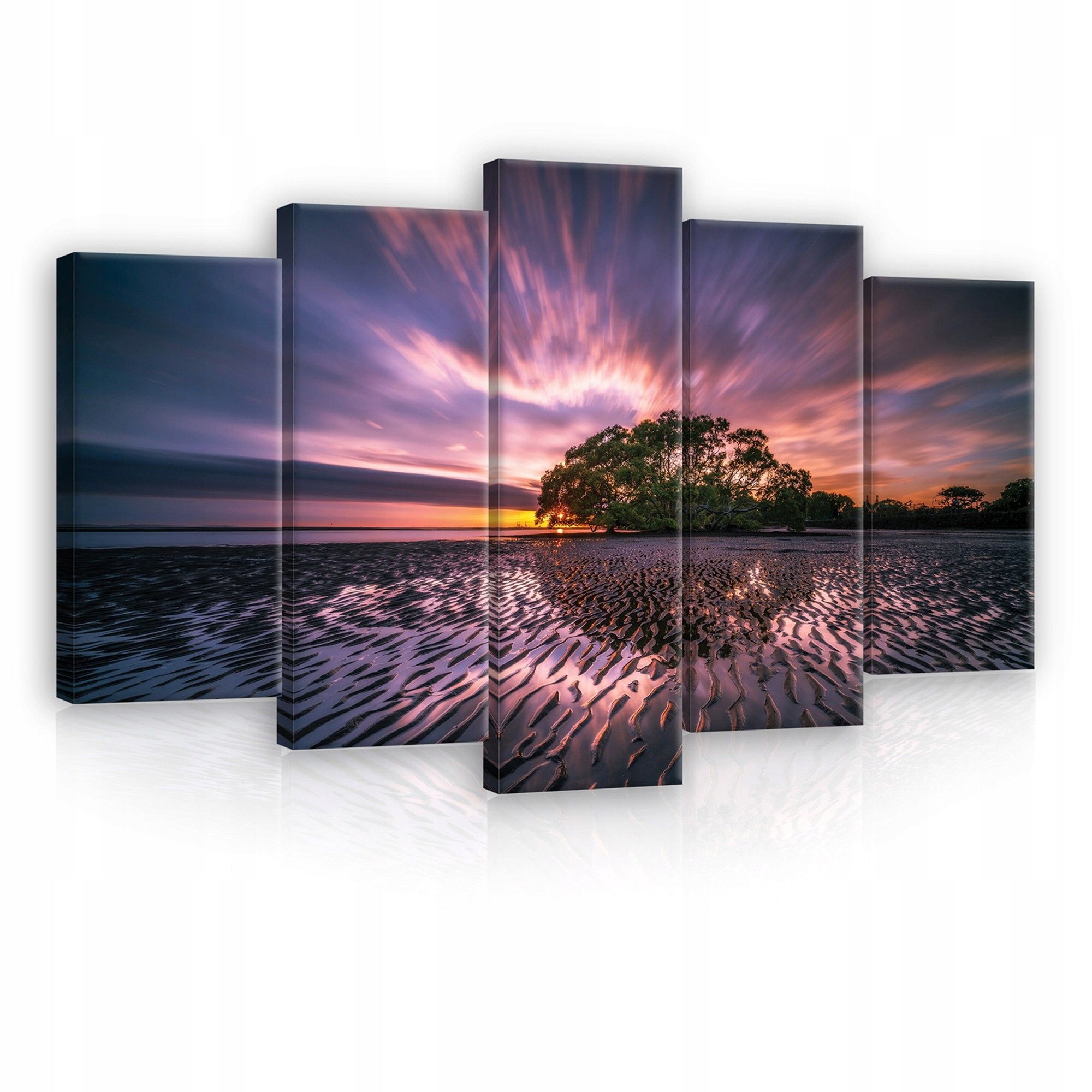 Obraz 100x60 Západ slunce úsvit strom břeh moře nebe příroda klid