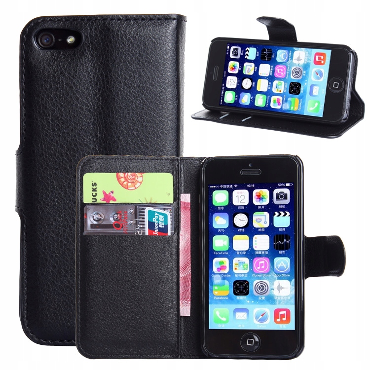

Etui Portfel Litchi Pokrowiec Do Iphone 5/5S/SE