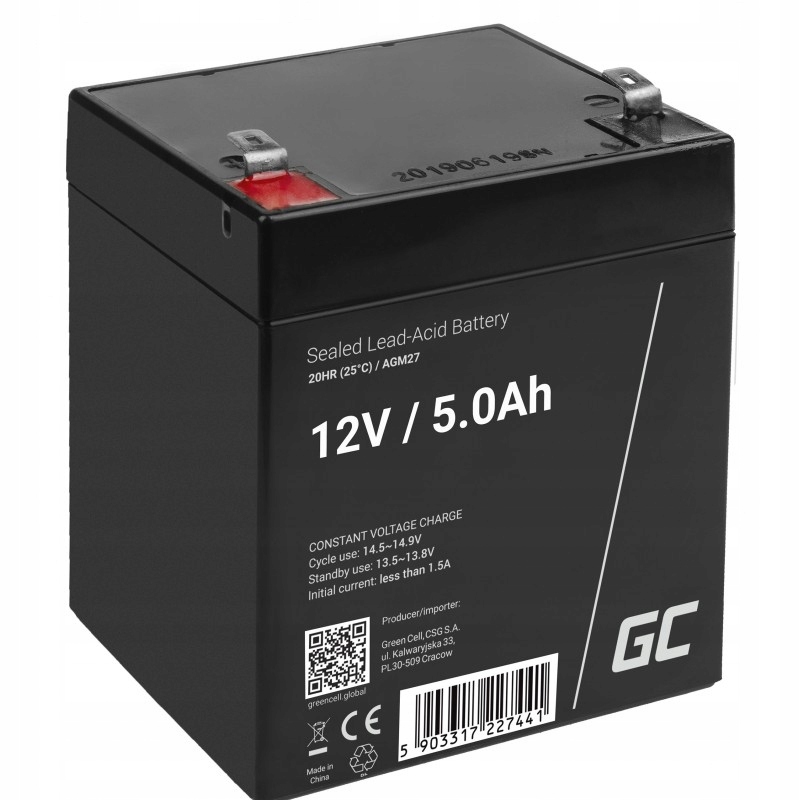 Greencell Battery Agm 12V 5Ah
