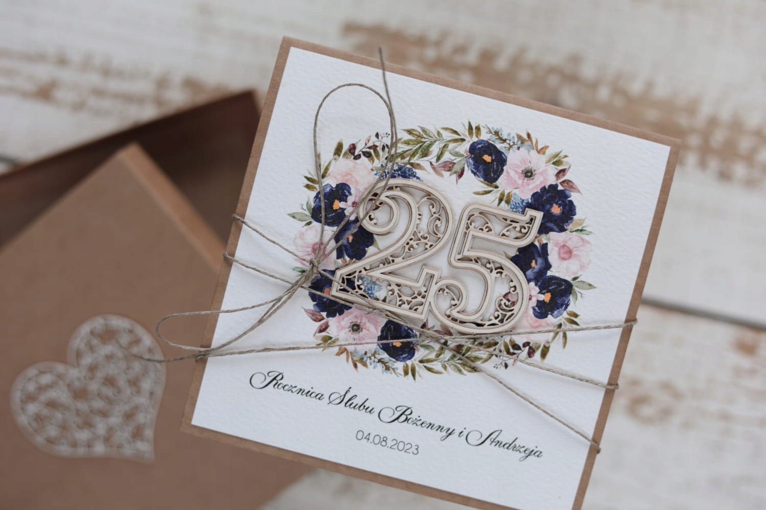 Personalizovaný dárek přání s krabičkou k 25. výročí svatby jubileum