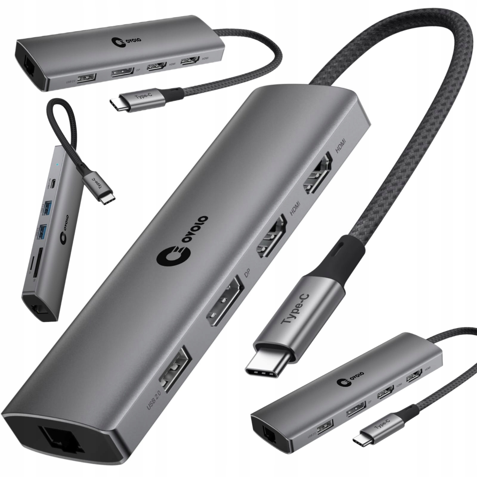 Usb-c Hub 2xHDMI 4K DisplayPort Lan Ethernet pro notebook Acer Dual Monitor