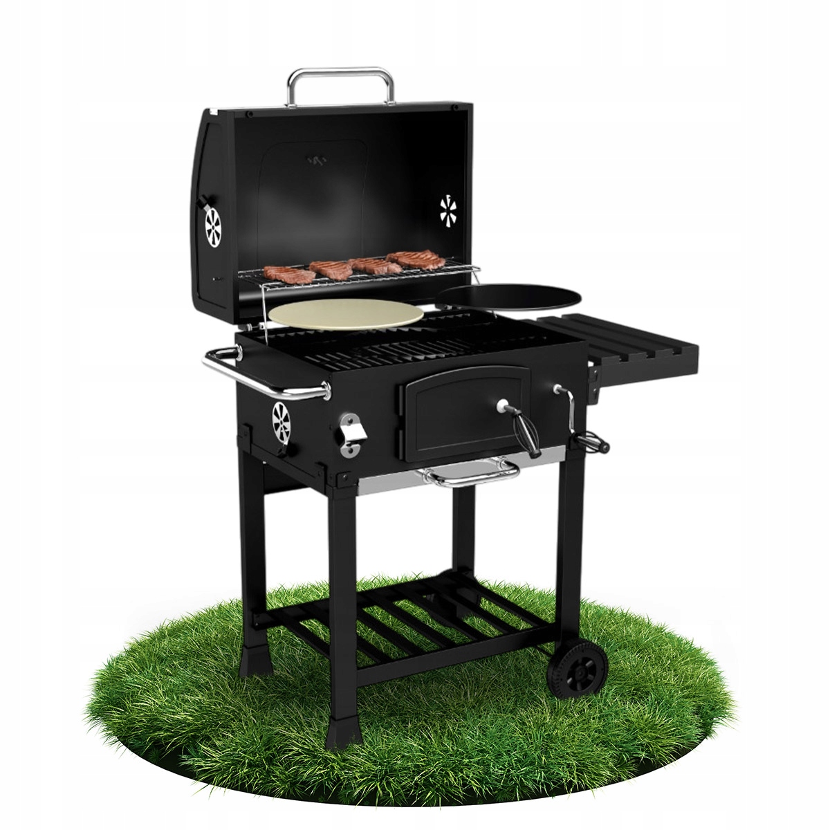 Grill węglowy ogrodowy Koler Ember CH1 Żeliwne ruszty płyta Kamień do Pizzy