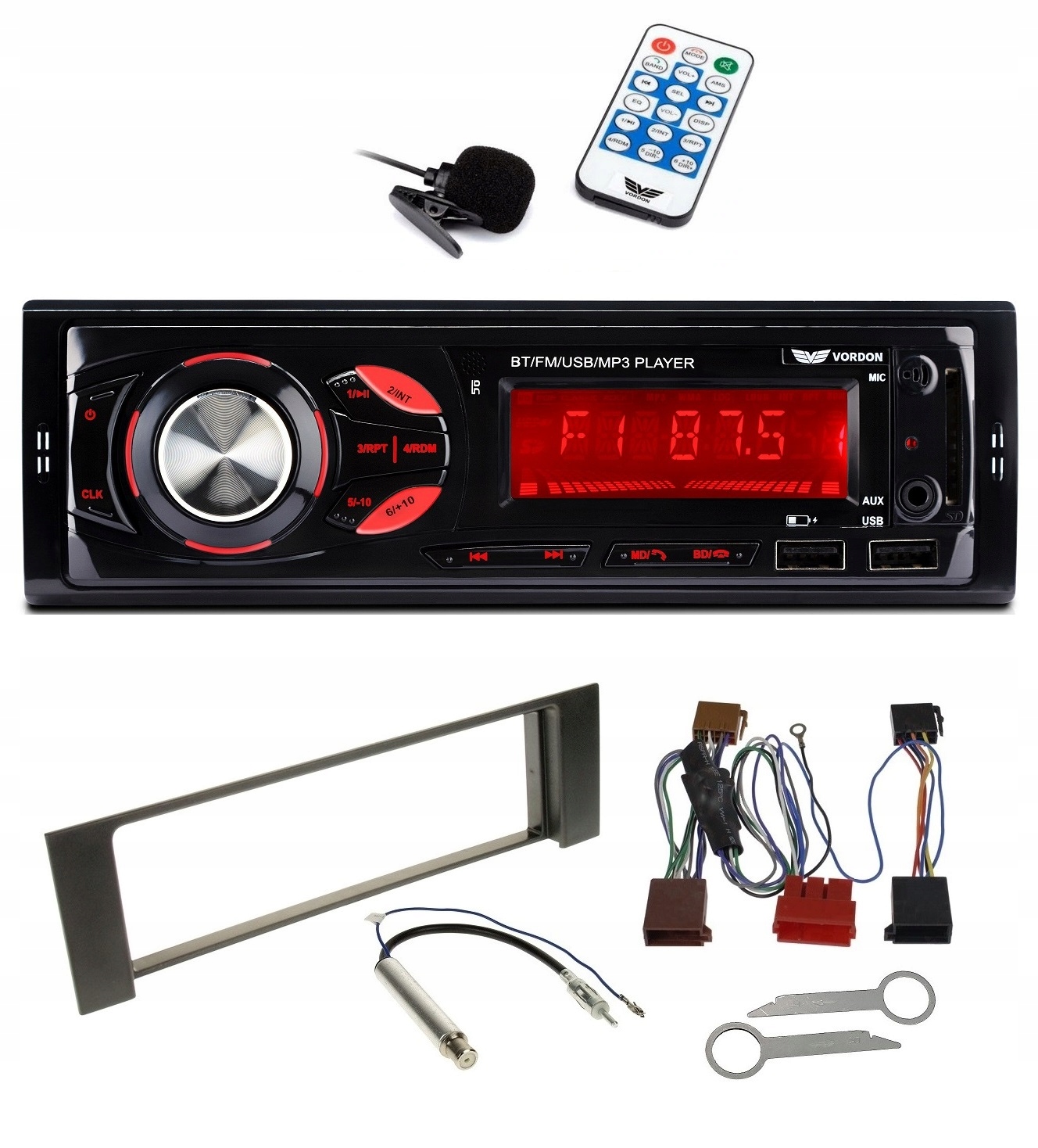 Bluetooth autorádio Aux Usb MP3 Audi A4 B6 B7) Vordon HT-179