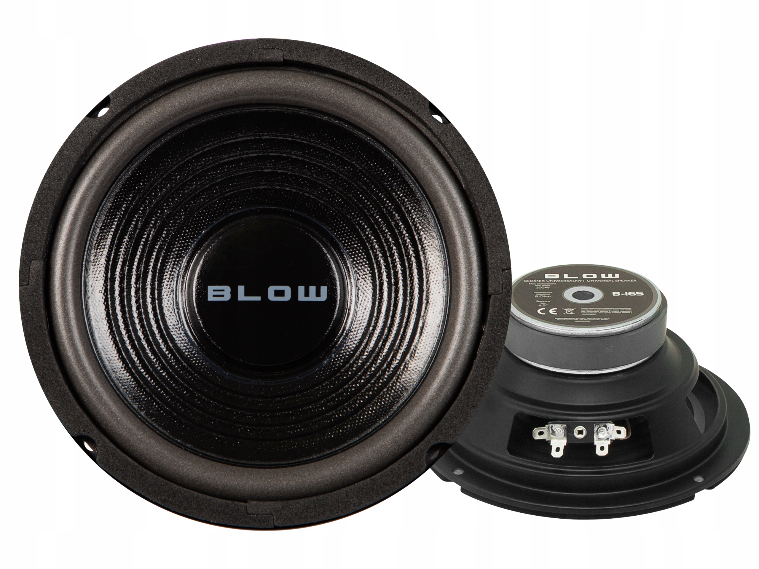GŁOŚNIK BASOWY WOOFER NISKOTONOWY B-165 CZARNY 100W 165MM 16,5CM 8OHM 6,5''