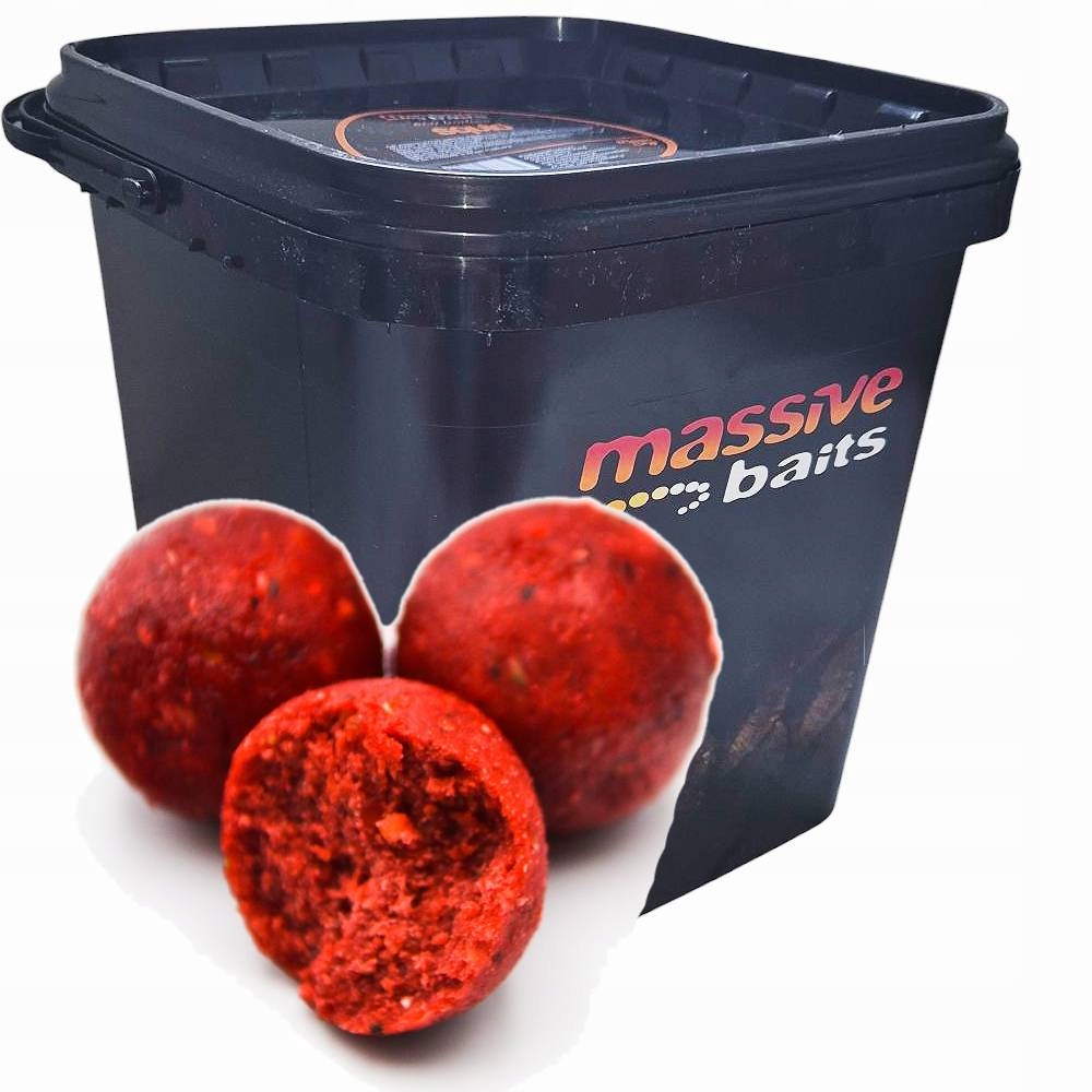 Kulki Massive Baits Eco 18mm Truskawka wiadro 3kg Strawberry