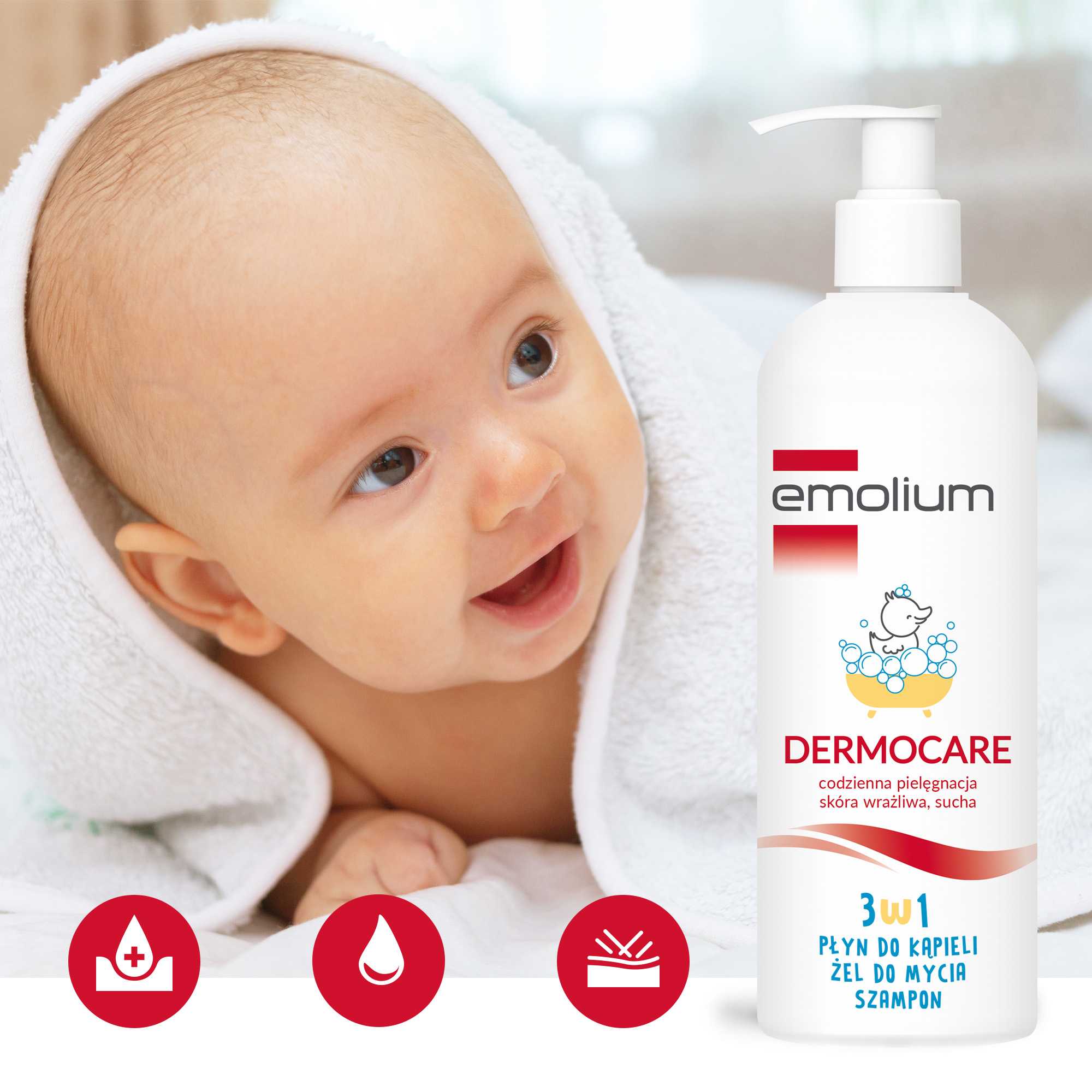 EMOLIUM DERMOCARE 3w1 Kąpiel, Mycie, Szampon 400ML EAN (GTIN) 5902502353811