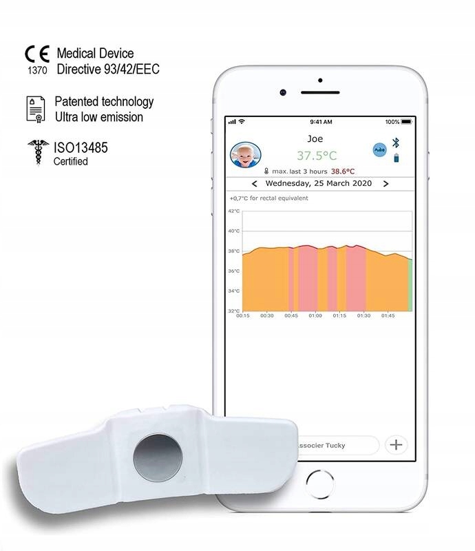 Termometr dla dzieci Tucky medyczny smart dokładny Kolor biały