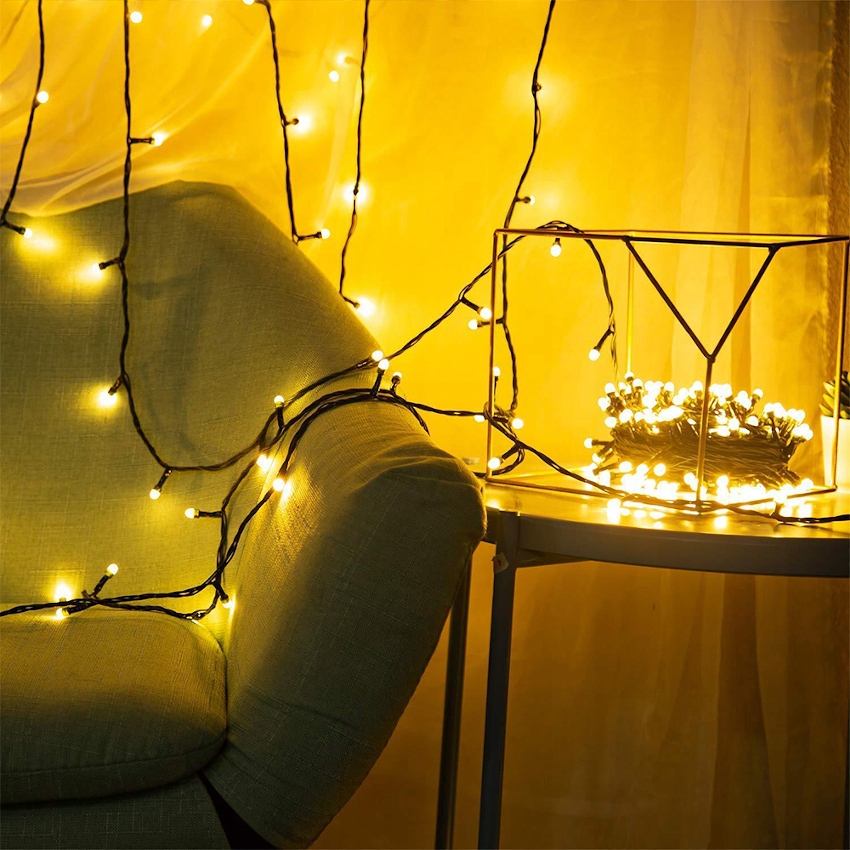 LAMPKI CHOINKOWE Świąteczne 100led 4m BIAŁE CIEPŁE Marka inna