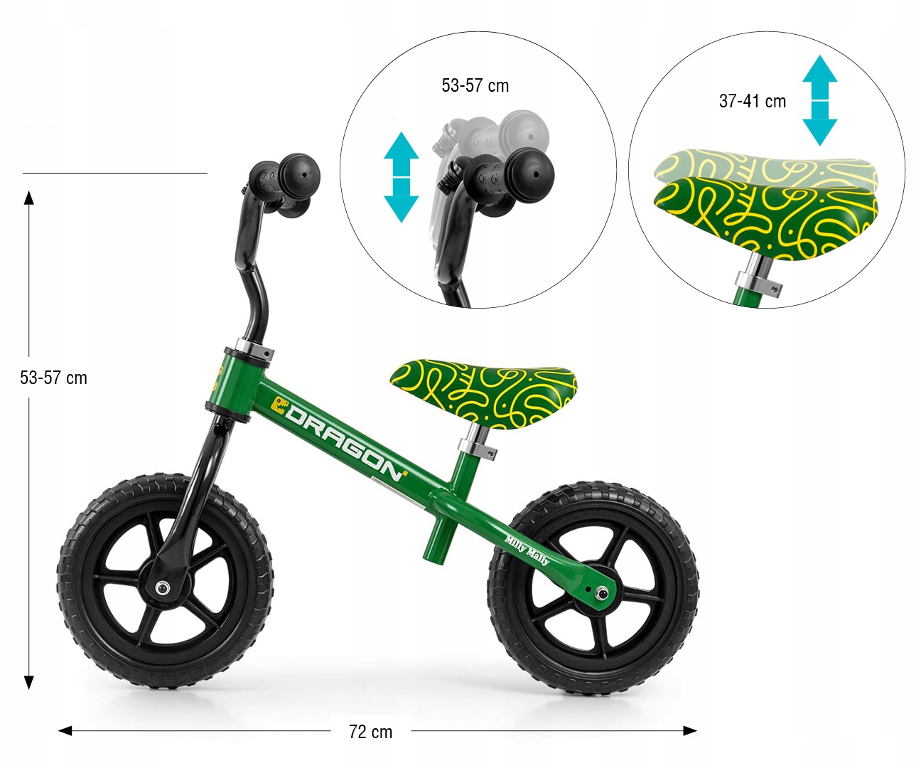 Dragon Green Elegantní odrážedlo odrážedlo pro děti MillyMally