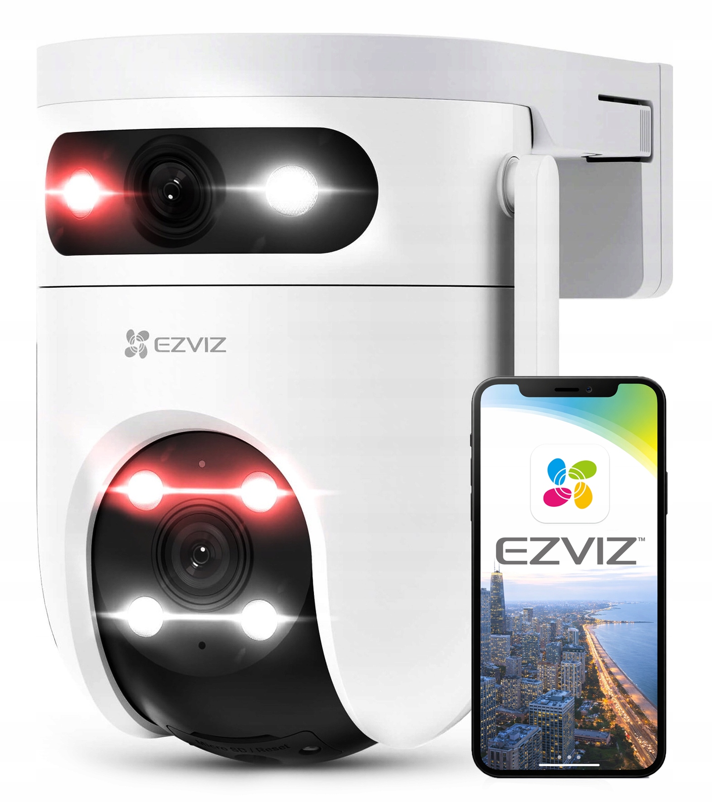 Kamera WiFi otočná 10MPx Dual Lens 5MP+5MP Sledovanie Deň/Noc Farba