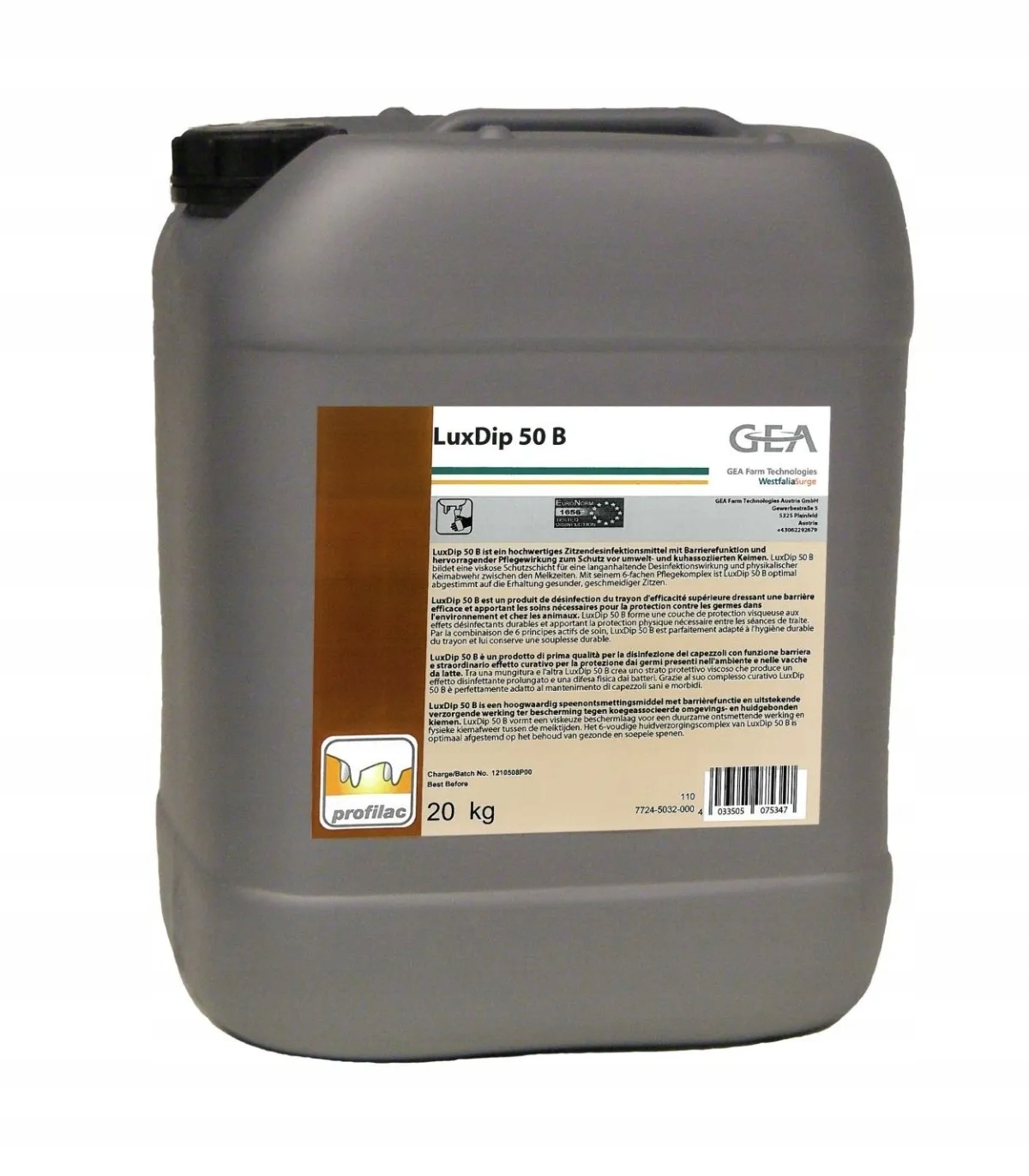 Płyn do zasklepiania strzyków LuxDip 50B 20kg Gea