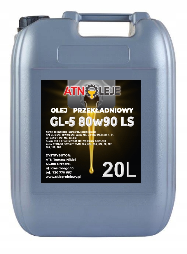 Olej przekładniowy GL-5 80w90 LS 20L