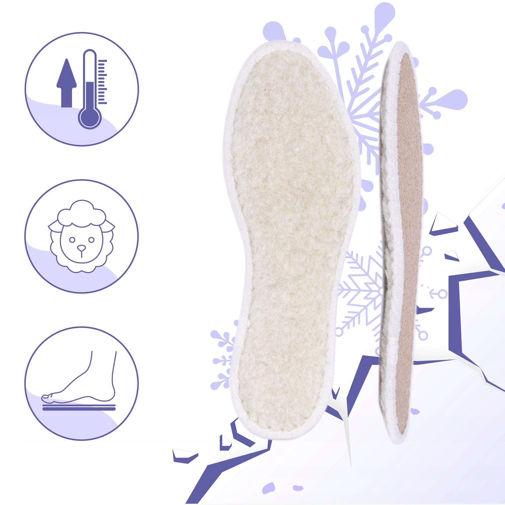 Zimowe wkładki do butów z obszyciem wełna naturalna ciepłe dla dzieci r 28 Marka Sulpo