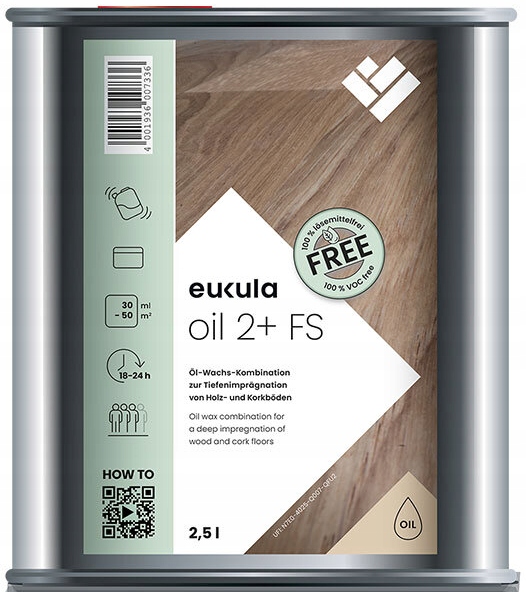 Eukula Oil 2 Plus Fs 2,5L olejovosk na dřevěné podlahy