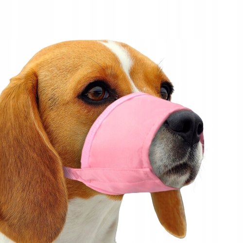 

Lekki materiałowy kaganiec dla psa różowy XL