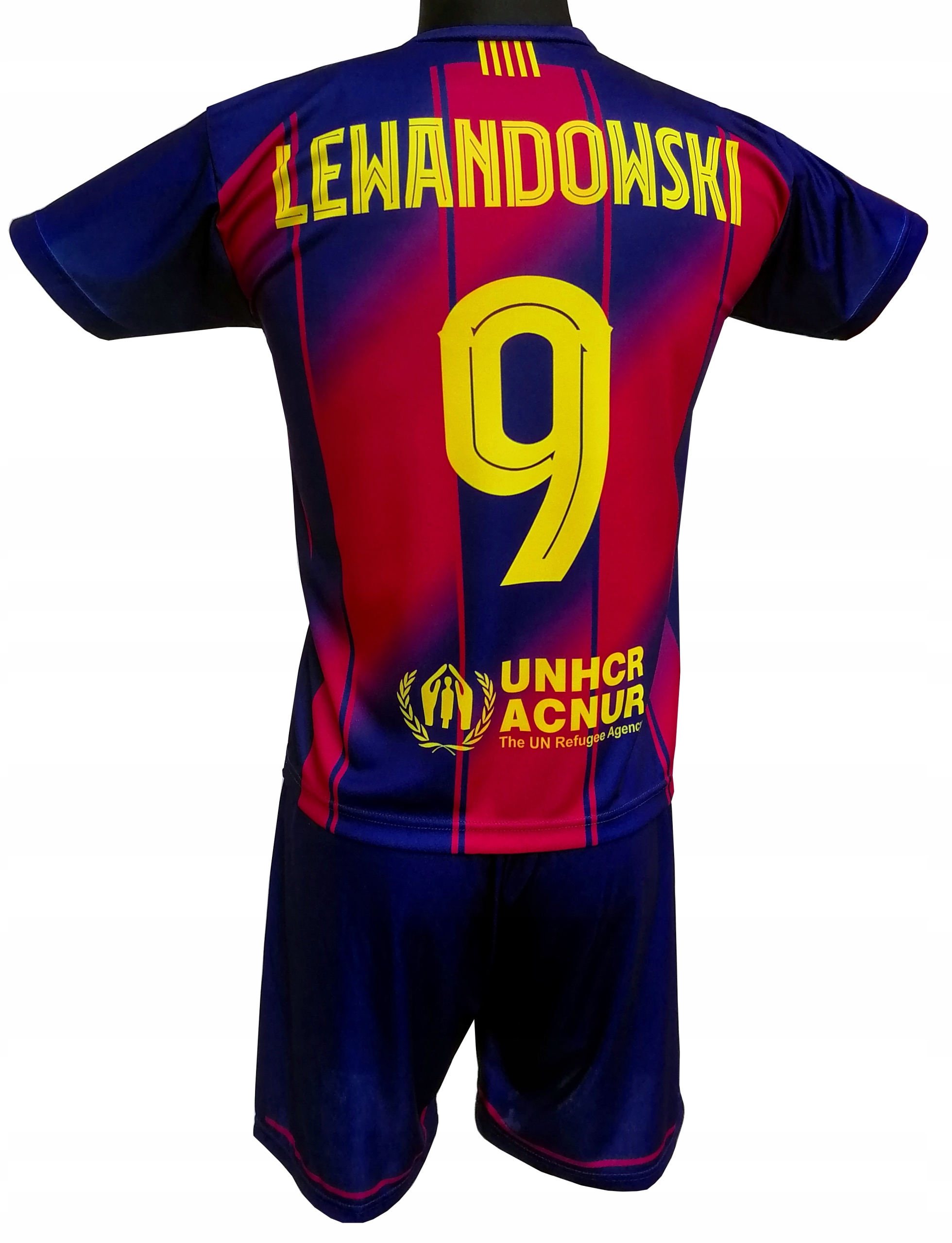 Komplet strój piłkarski Lewandowski Barcelona koszulka spodenki :: 152 cm