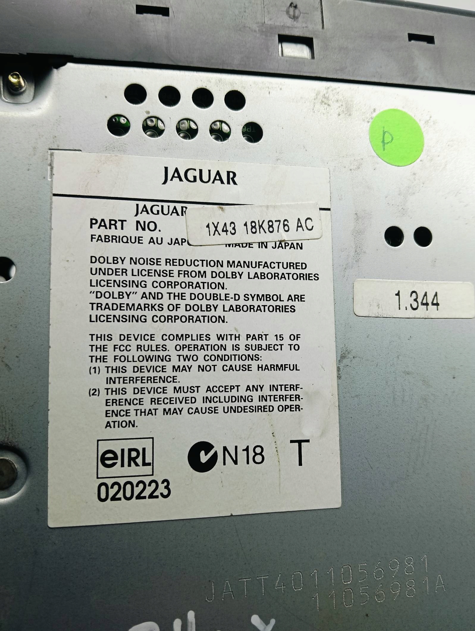 Radio JAGUAR X-TYPE 2.5 1X4318K876AC