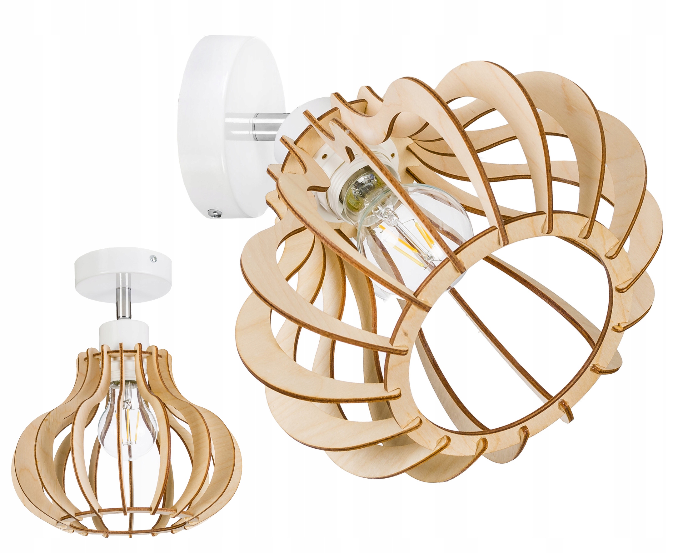 

Lampa kinkiet ścienny E27 regulowany Loft Drewno