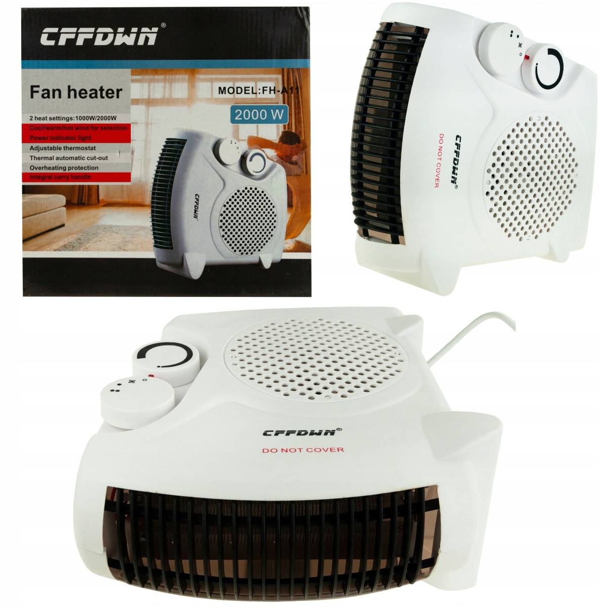 TG48256 Farelka Elektrický Ohřívač 2000W Termoventilátor