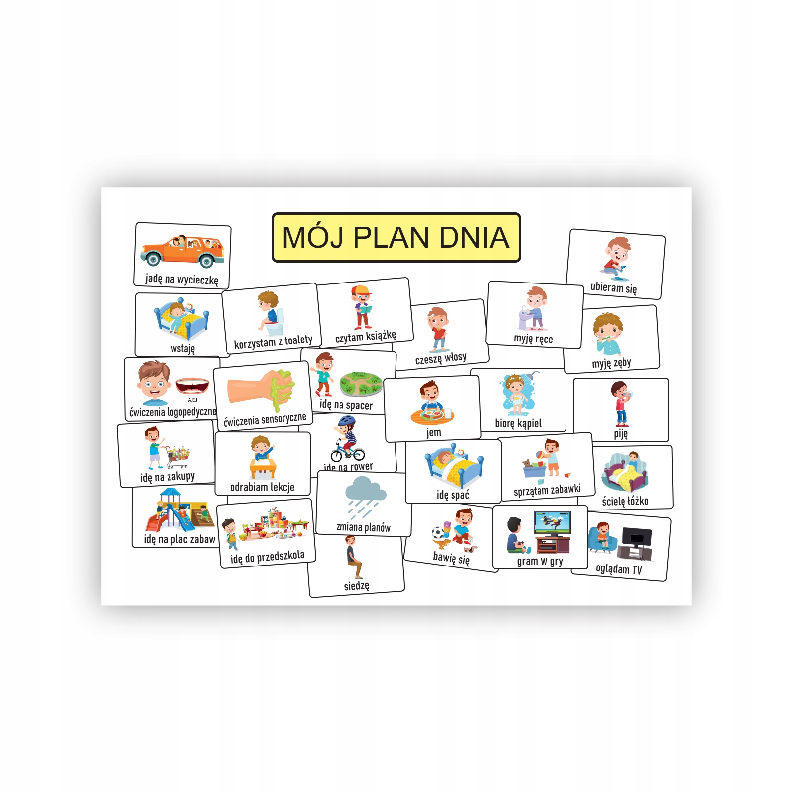 

Plan dnia na magnes dla dzieci autyzm czynności