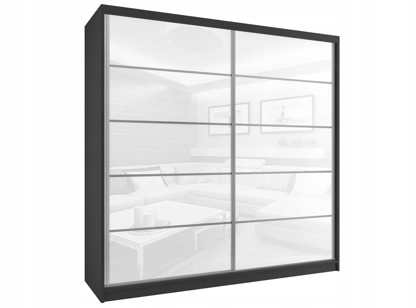 Szafa przesuwna połysk 200 cm Szerokość mebla 200 cm