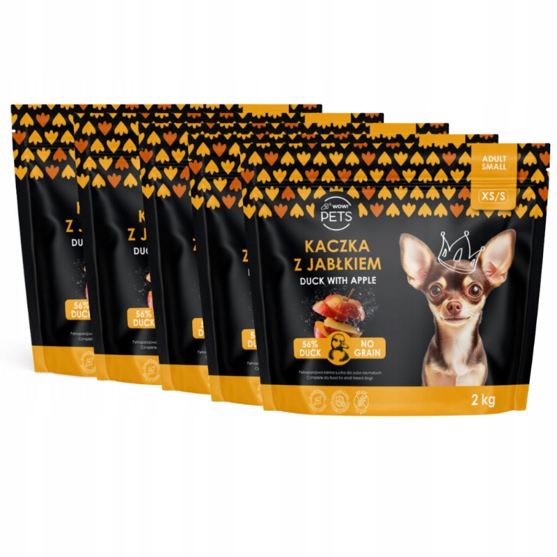 Levně Suché krmivo pro psy kachna s jablkem Xs/s sada 5 sáčků po 2 kg